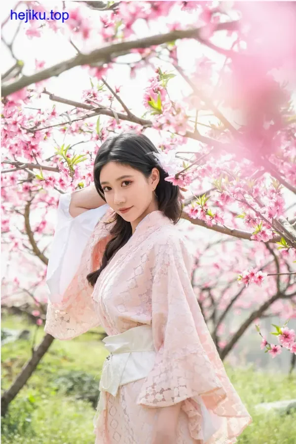 年年nnian走在森林小路上回头笑，树影斑驳阳光漏下